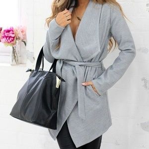 Grey Wrap Coat